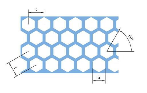Сетка пефорированная шестиугольником металла a-0005-pattern