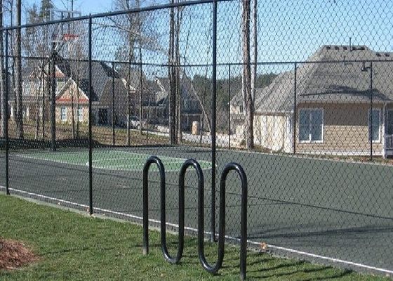 Pvc 60x60mm покрыл гальванизированную ткань загородки звена цепи для безопасности