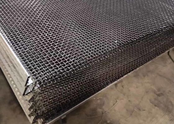 Размер гофрированный замком вибрируя экрана Ss 201 ячеистой сети 1.5m x 1.95m