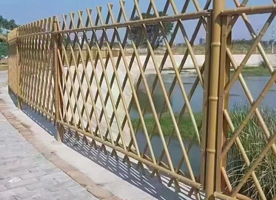 Безопасное покрытие из порошка бамбука Имитация Садовая вилла Забор Декоративный забор из кованого железа