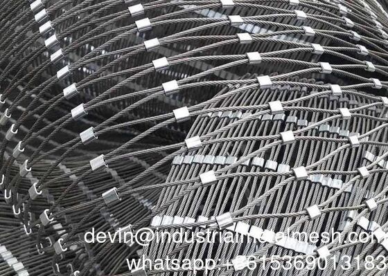 304 316 Diamond Stainless Steel Cable Woven Ferrule Wire Rope Mesh for Zoo Animals