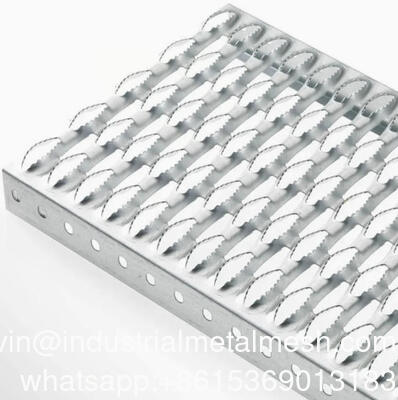 Durable Galvanized Anti-Skid Perforated Crocodile Mouth Plate Grip Strut Grating for Walkway