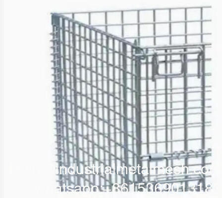 Stackable Folded Galvanized Steel Welded Heavy Duty Wire Mesh Container With Top Cover